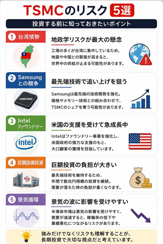 TSMCの主なリスクをまとめた図