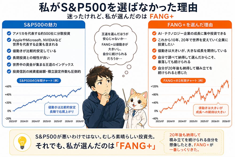 私がS&P500を選ばなかった理由｜S&P500とFANG＋を比較した理由
