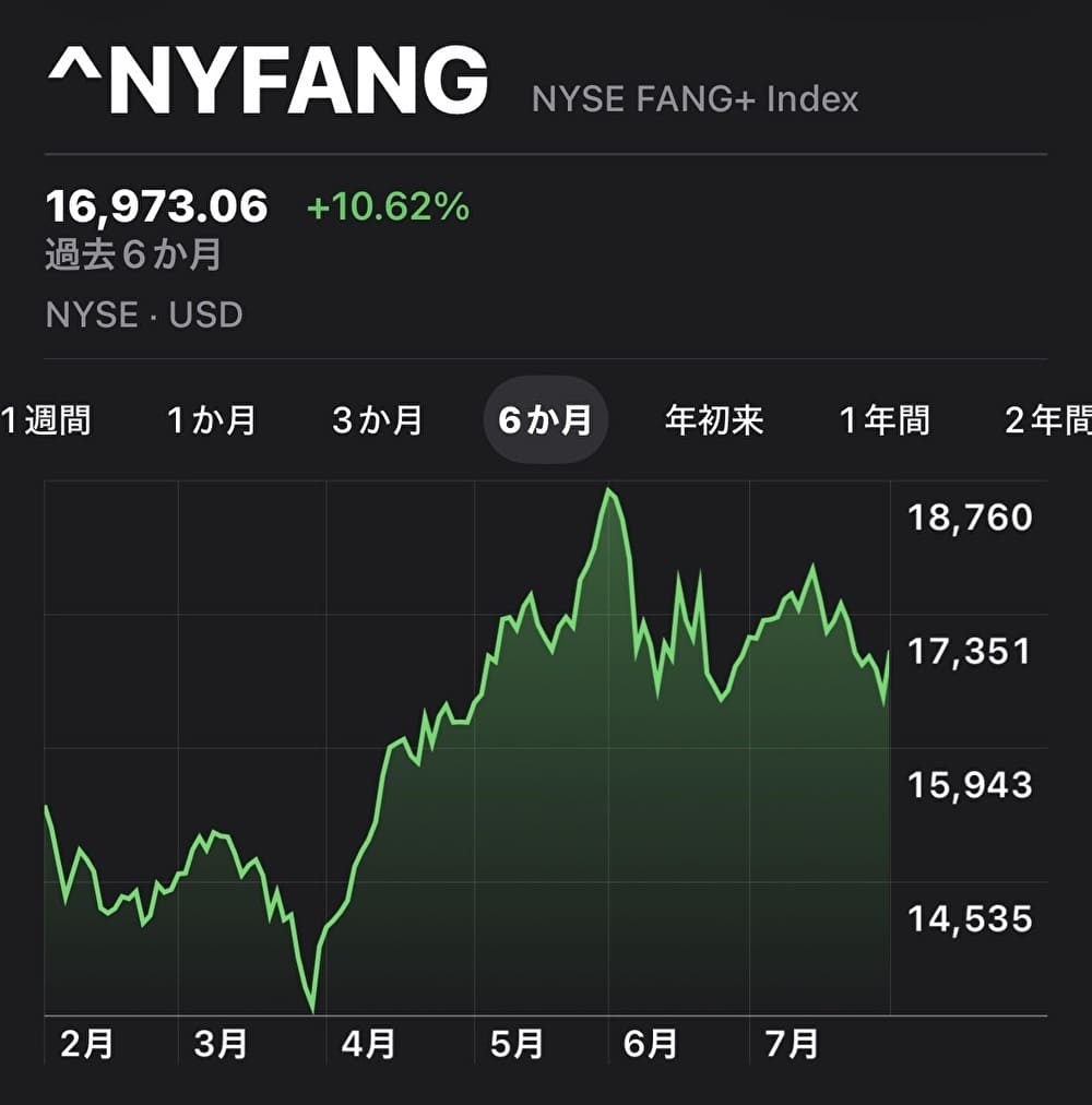 FANG＋6か月チャート