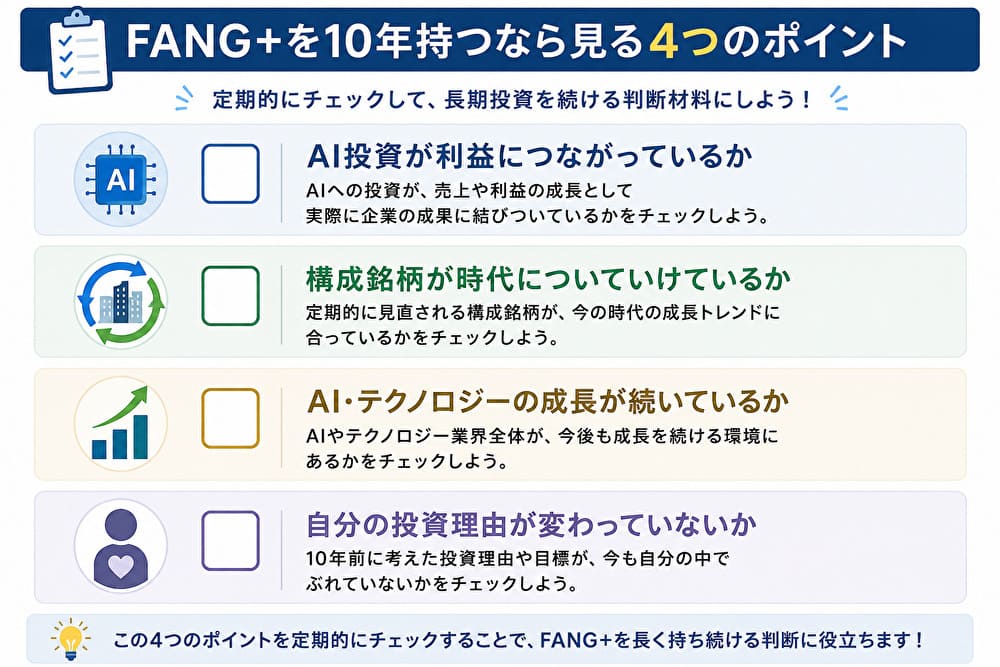 FANG+を10年持つなら確認したい4つのポイント