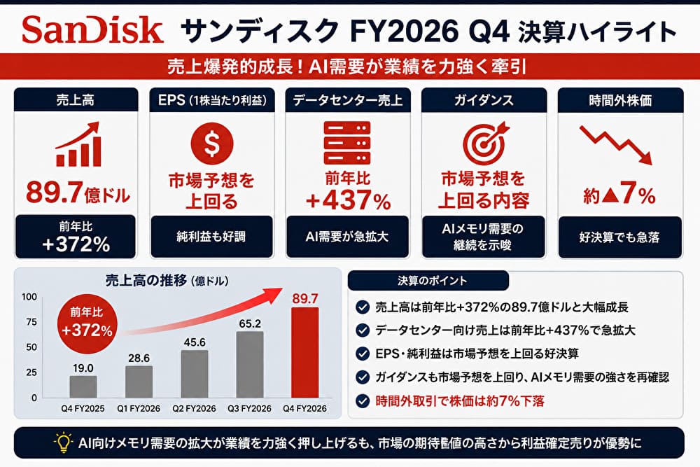 サンディスク2026年第4四半期決算サマリー