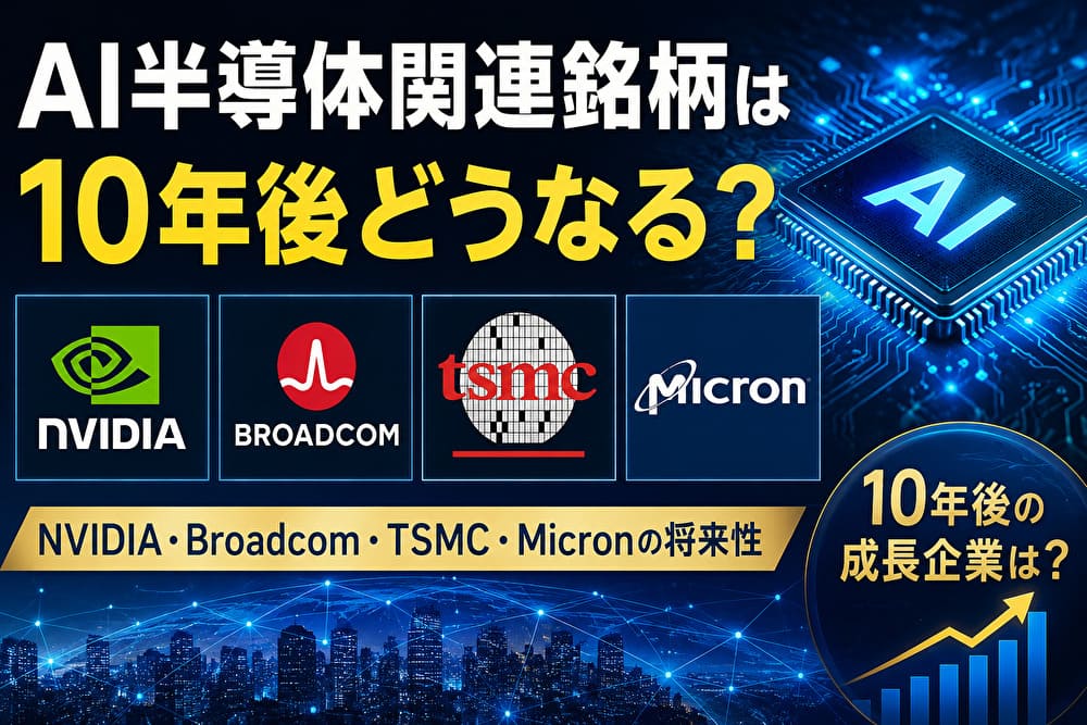 AI半導体関連銘柄の10年後の将来性とNVIDIA・Broadcom・TSMC・Micronを解説