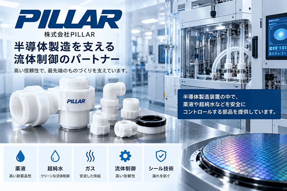 PILLARのふっ素樹脂製継手と半導体製造装置の流体制御